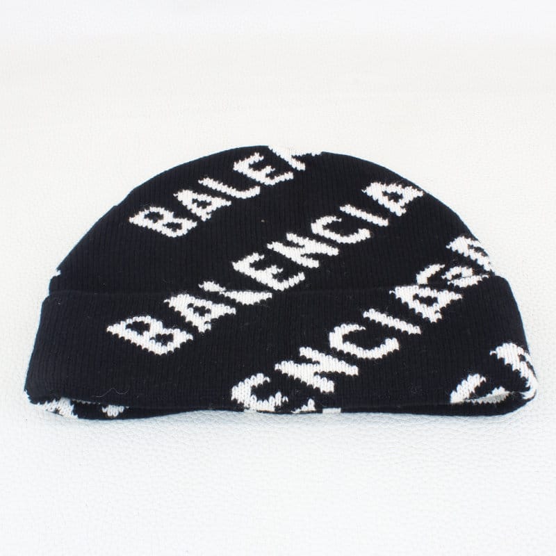 Balenciaga Logo Intarsia Beanie Hat