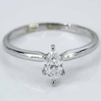 Platinum Marquise‑Cut Diamond Solitaire Engagement Ring