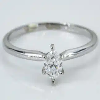 Platinum Marquise‑Cut Diamond Solitaire Engagement Ring