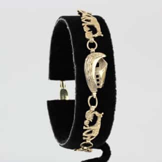 Vintage 10K Gold Noah’s Ark Animal Bracelet Tiger Giraffe Lion Elephant Zebra