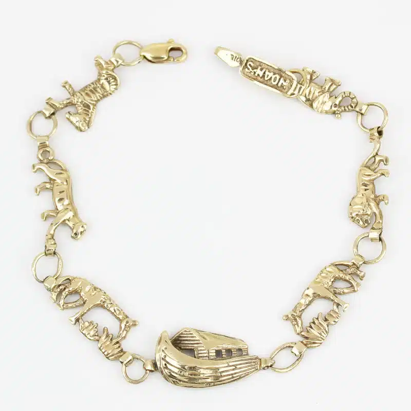 Vintage 10K Gold Noah’s Ark Animal Bracelet Tiger Giraffe Lion Elephant Zebra - Image 4