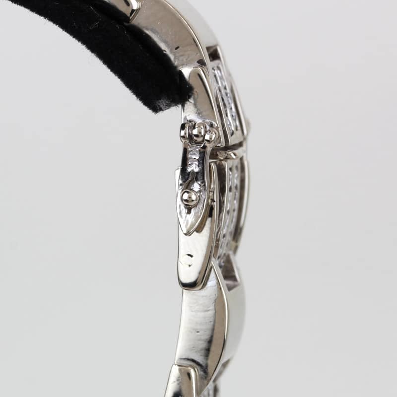 14K White Gold Men's Heavy 5 Carat Diamond Architectural Link Bracelet - Image 4
