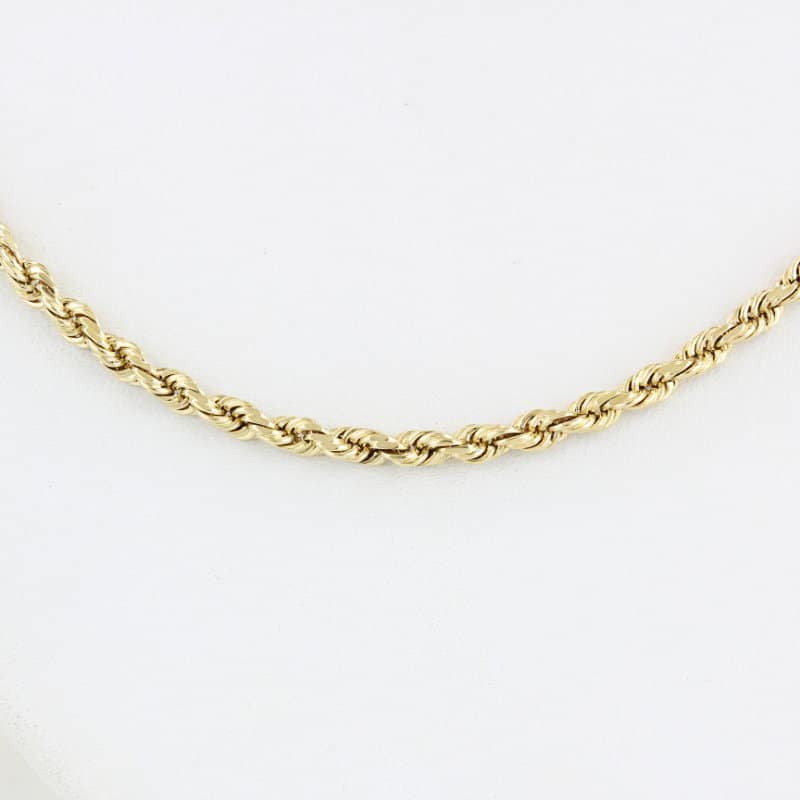 14k Gold Rope Chain Necklace 18 Inch 2mm Men's Women's Real Classic Gift Jewelry