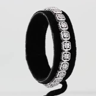 14K White Gold Diamond Cluster Tennis Bracelet 6.75” Elegant Luxury Women’s Gift