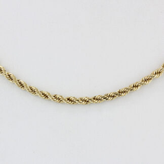10K 18inch Yellow Gold Twist Rope Link Chain