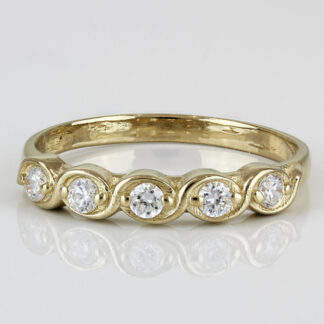 10k Yellow Gold Cubic Zirconia CZ Band Ring