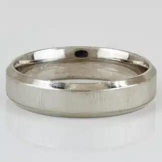 14k White Gold Brushed Comfort-Fit Band Ring